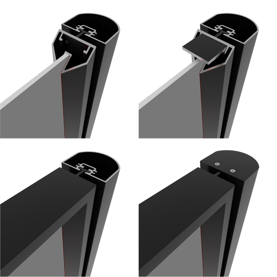 Panel mounting and cap detail