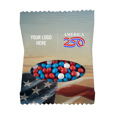 America250 ZagaSnack Chocolate Buttons Promo Bags | Custom Patriotic Snacks
