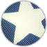 Close-up of a crisp white star dyed into navy flag fabric, showing the color accuracy of the aniline dye process