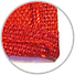 Close-up of a red flag corner showing the double-stitched hem