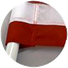 Close-up of a flag's white pole hem sleeve with the pole slid through it